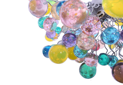 Pastel Bubble Chandelier: Handmade Resin Hanging Light