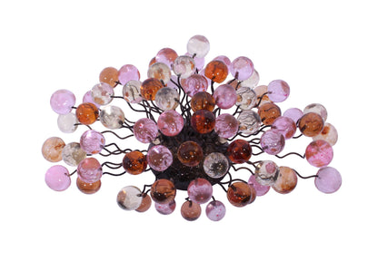 Bubble Wall Sconce: Resin Orb Light Fixture Amber Pink Clear Bronze Base
