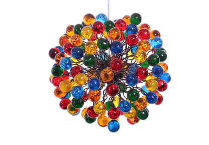 Luxurious Rainbow Bubble Ceiling Light Fixture for Bedroom, Living Room & Dining Room - Elegant Handmade Resin Balls Chandelier with