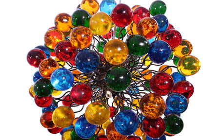 Luxurious Rainbow Bubble Ceiling Light Fixture for Bedroom, Living Room & Dining Room - Elegant Handmade Resin Balls Chandelier with
