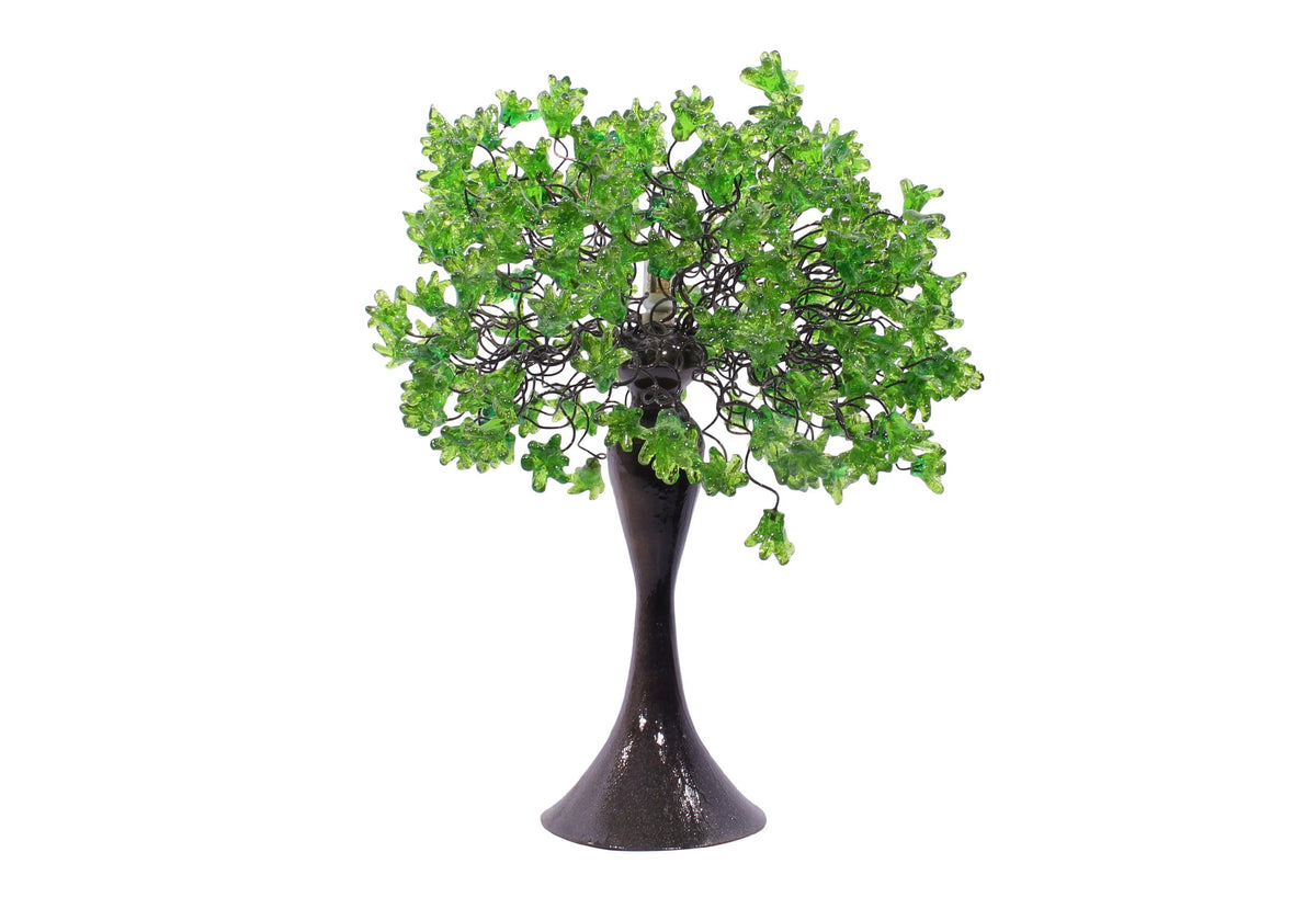 Bedside Lamp, modern Table lamp with green flowers, for your bedroom, living room