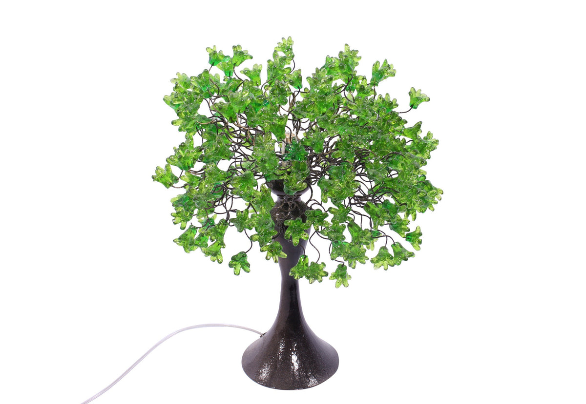 Bedside Lamp, modern Table lamp with green flowers, for your bedroom, living room