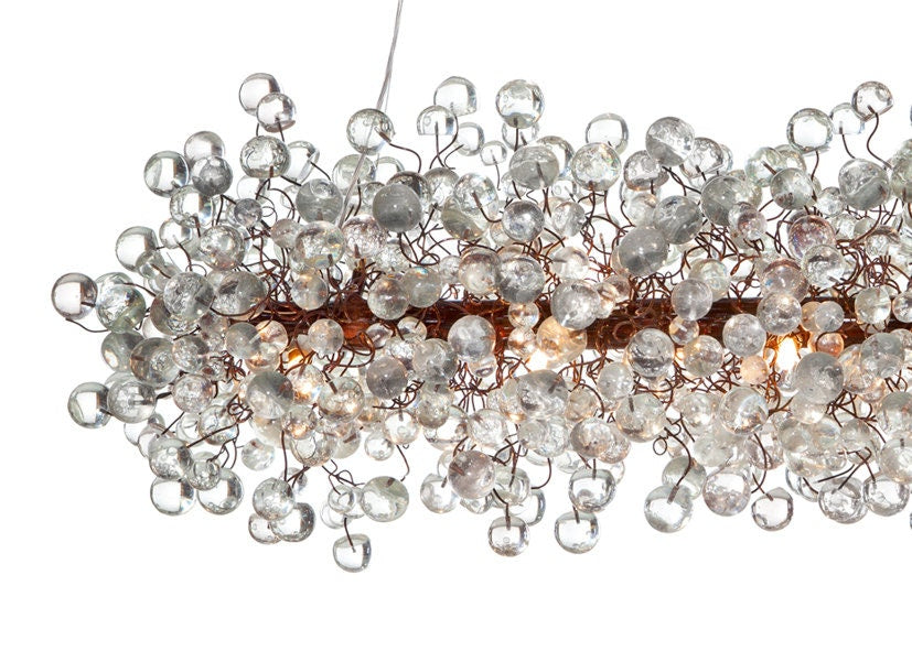 Large Chandelier for Dining Room, with Transparent clear bubbles