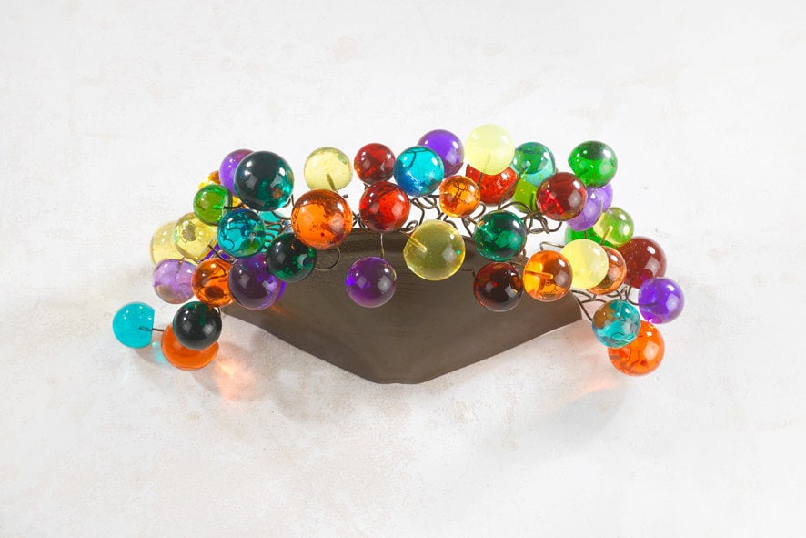 Multicolored Resin Bubble Wall Sconce: Whimsical Up Light