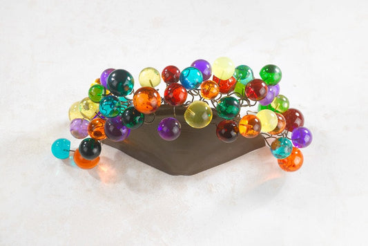 Multicolored Resin Bubble Wall Sconce: Whimsical Up Light