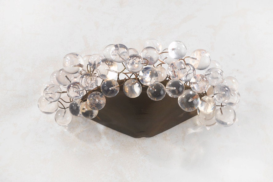 Handmade Resin Bubble Wall Sconce - Bronze Metal Base