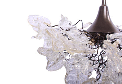 Gorgeous Clear Flower and Leaf Chandelier for Dining Room, Hall or Bedroom - Stunning Floral Lighting Fixture with Soft Colors
