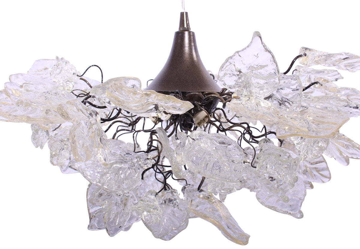 Gorgeous Clear Flower and Leaf Chandelier for Dining Room, Hall or Bedroom - Stunning Floral Lighting Fixture with Soft Colors