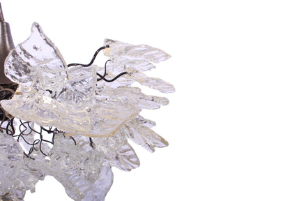 Gorgeous Clear Flower and Leaf Chandelier for Dining Room, Hall or Bedroom - Stunning Floral Lighting Fixture with Soft Colors