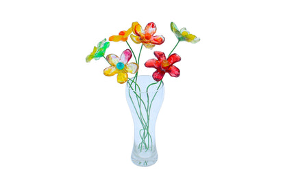 Resin Multicolor Flower Bouquet, Long Stem Floral Arrangement
