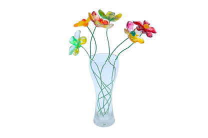 Resin Multicolor Flower Bouquet, Long Stem Floral Arrangement