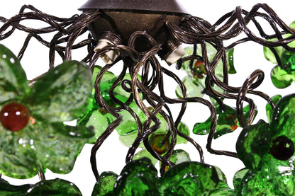 Elegant Chandelier with Handmade Green Flowers for Dining Room, Hall, or Bedroom - Stunning Resin Floral Ceiling Light Fixture