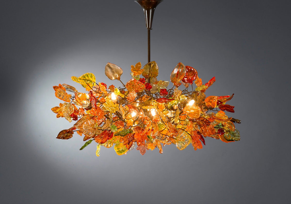 Ceiling Lighting with flowers and leaves, Hanging chandeliers