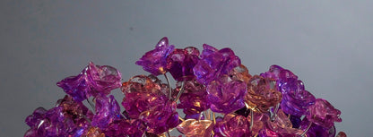 Purple Table lamp, bedside table lamp with purple flowers, beautiful as a wedding present.