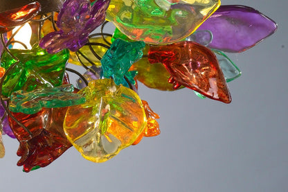 Pandent light Multicolored leaves and flowers Chandelier for kids room, living room, bedroom