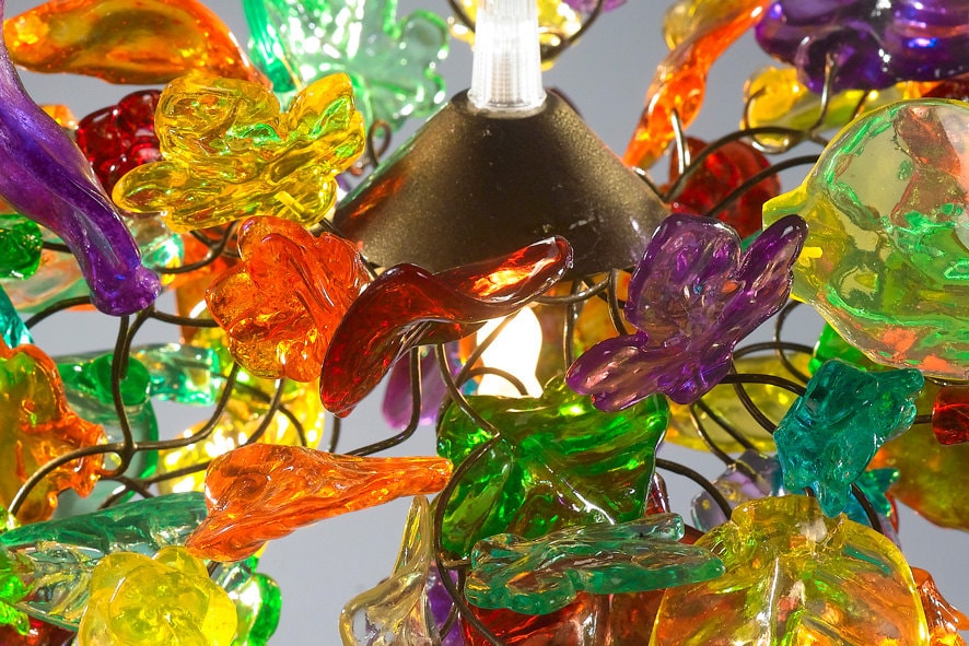 Pandent light Multicolored leaves and flowers Chandelier for kids room, living room, bedroom