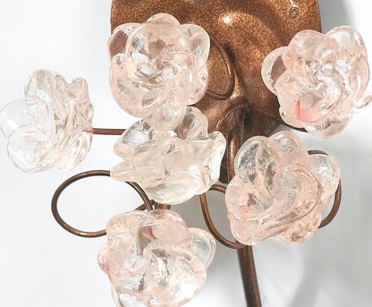 Bronze Metal Wall Hooks: Resin Flower Decorative Hanger