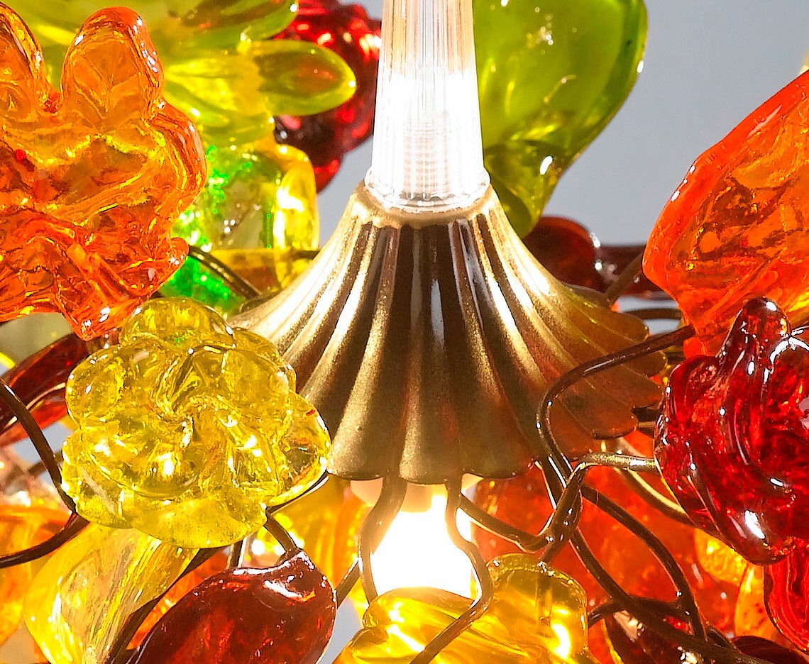 Pendant Light with warm color flowers and leaves for bedroom, kitchen island, hall