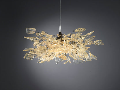 Lighting hanging Chandeliers with light gold flowers and leaves for living room, children room