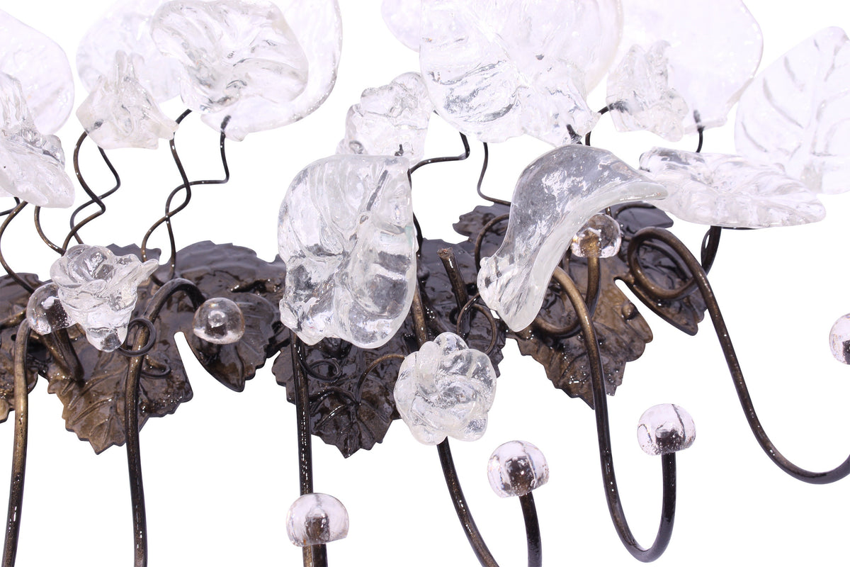 Unique hooks Coat Rack, Wall Hook with Transparent clear resin flowers and leaves, decorative wall hanger.