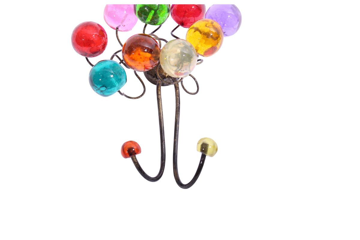 Wall Hook with multicolor resin bubbles, decorative wall hanger.