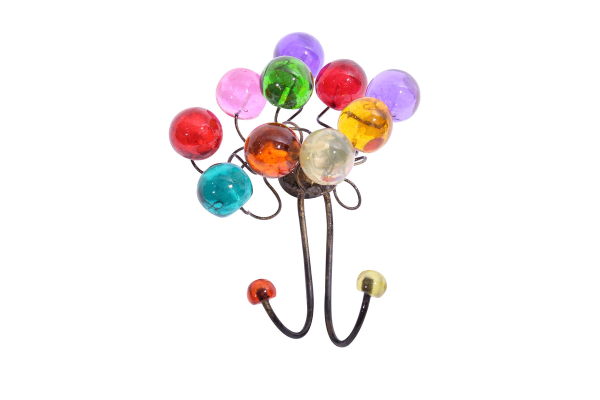 Wall Hook with multicolor resin bubbles, decorative wall hanger.