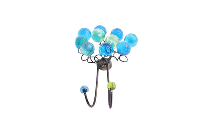 Wall Hook with sea colors resin bubbles, decorative wall hanger.