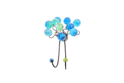 Wall Hook with sea colors resin bubbles, decorative wall hanger.