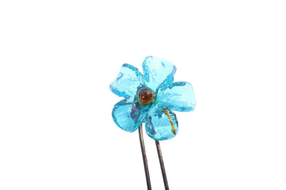Wall Hook with turquoise resin flower, decorative wall hanger.