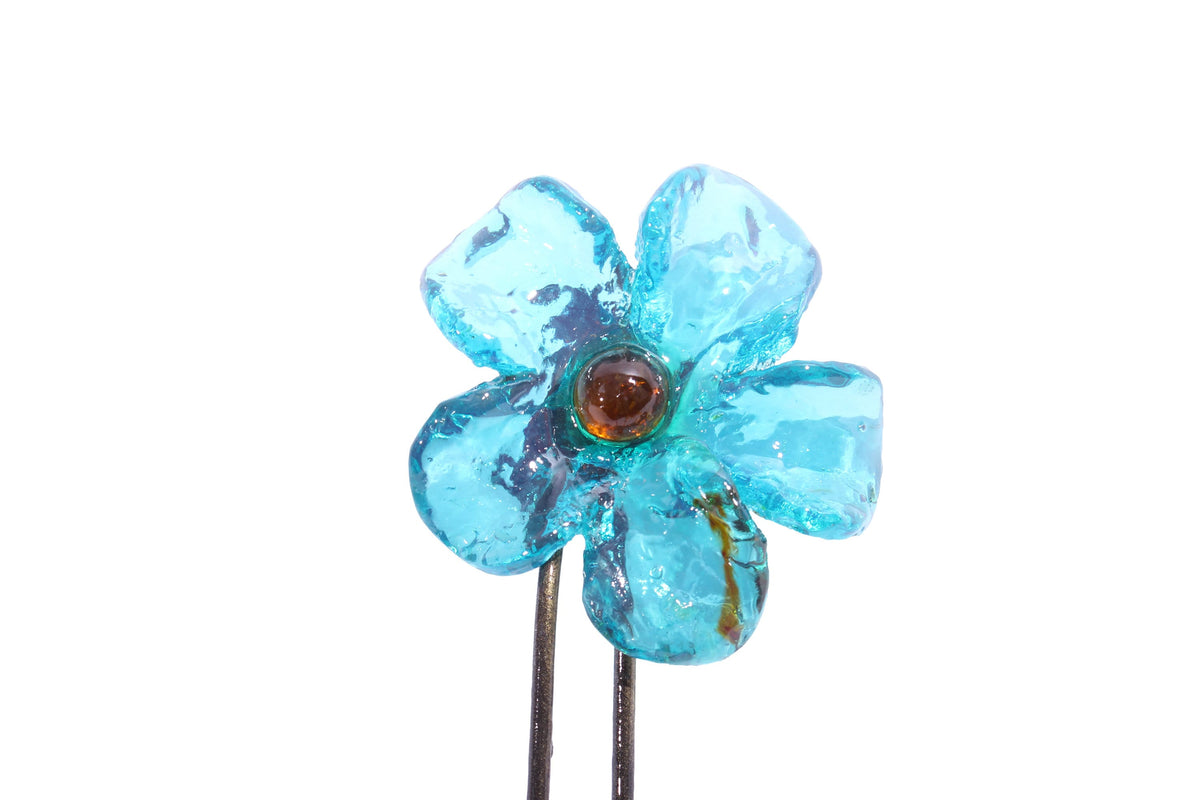 Wall Hook with turquoise resin flower, decorative wall hanger.