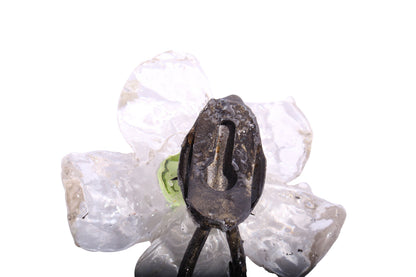 Bronze Wall Hook: Clear Resin Flower Decorative Hanger