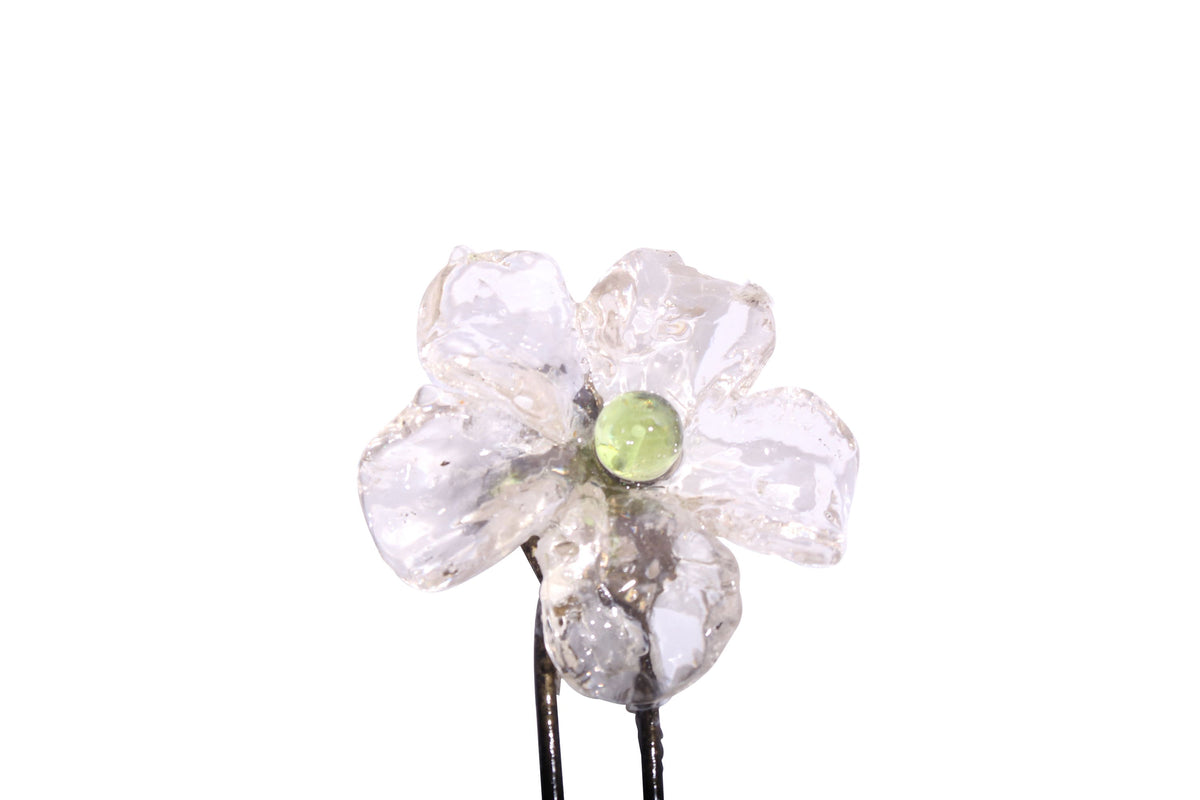 Bronze Wall Hook: Clear Resin Flower Decorative Hanger