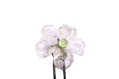 Bronze Wall Hook: Clear Resin Flower Decorative Hanger