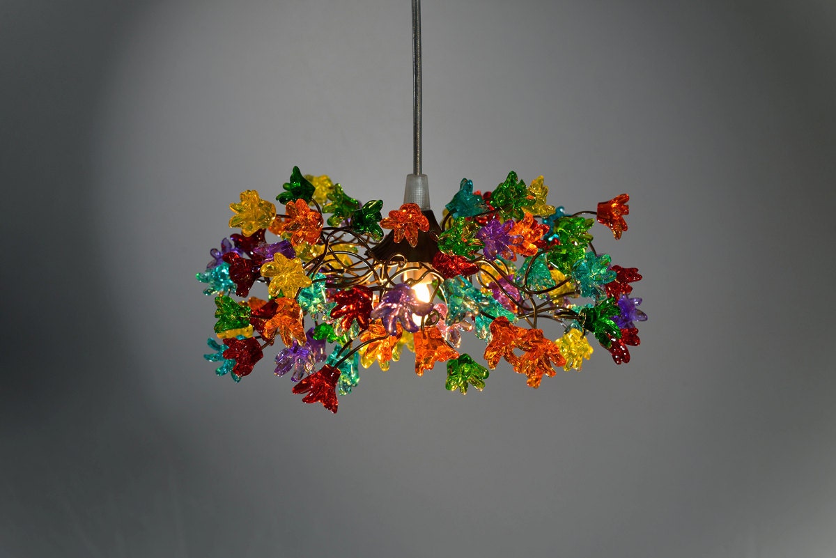 Multicolored Jumping Resin Flower Pendant Light: Kitchen Island Hallway Bathroom