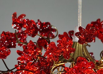Ceiling lighting, kitchen island light with Red color jumping flowers