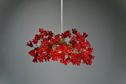 Ceiling lighting, kitchen island light with Red color jumping flowers