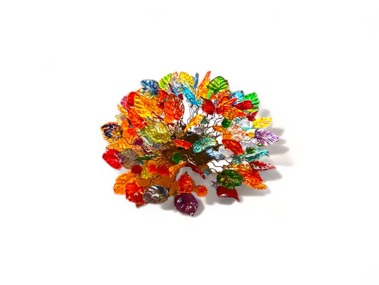 Flush mount ceiling light with rainbow color flowers and leaves. elegant sconces for ceiling or wall