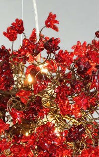 Red Light Fixture, modern Hanging chandeliers for Dining Room, living room, office or bedroom.