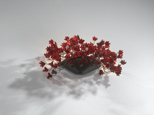 red up sconce lighting, Wall light lamp with elegant red flowers