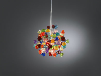 Ceiling Light Fixture with Rainbow color roses Pendent Light for hall, bathroom or bedroom.