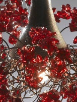 Unique Lighting hanging chandeliers with Red jumping flower for bedroom or living room.