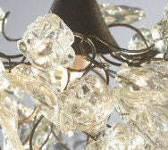Floral Pendant Light: Clear Resin Flowers, Unique Ceiling Lighting