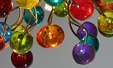Rainbow Bubble Pendant Light: Handmade Resin Ball Chandelier