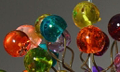 Rainbow Bubble Pendant Light: Handmade Resin Ball Chandelier