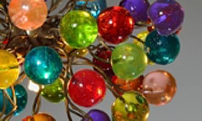 Rainbow Bubble Pendant Light: Handmade Resin Ball Chandelier