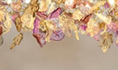 Purple Flower Ceiling Light Fixture: Resin Floral Dining Room Lighting