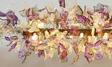 Purple Flower Ceiling Light Fixture: Resin Floral Dining Room Lighting
