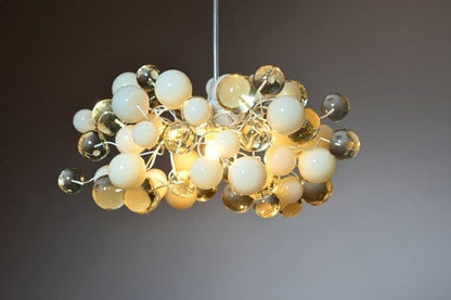 Ceiling Pendant Light with Transparent clear and white color bubbles for desk, kitchen island
