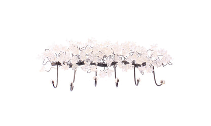 Unique hooks Coat Rack, Wall Hook with clear transparent resin flowers, decorative wall hanger.