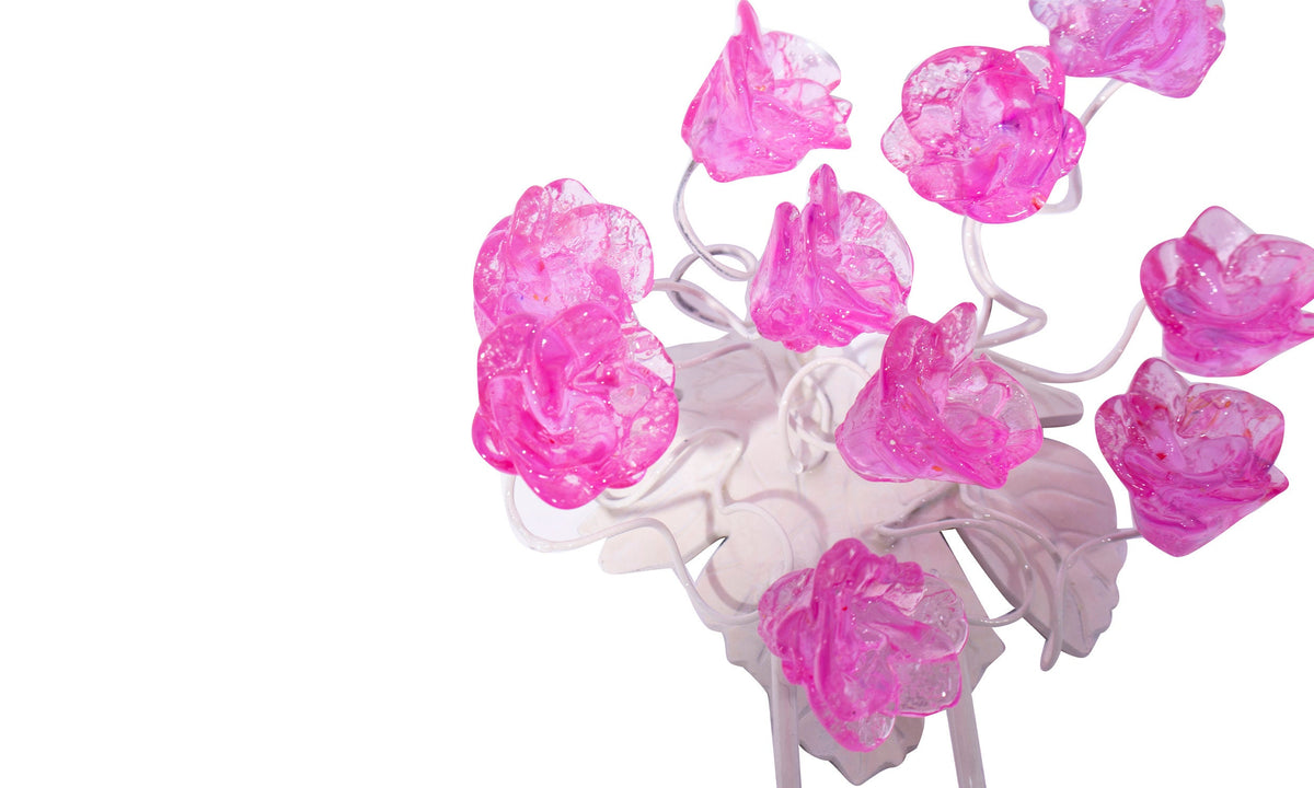 Wall Hook with pink resin flowers, decorative wall hanger.